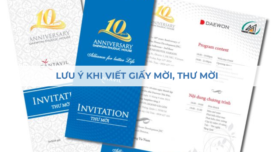 Lưu ý khi viết giấy mời, thư mời